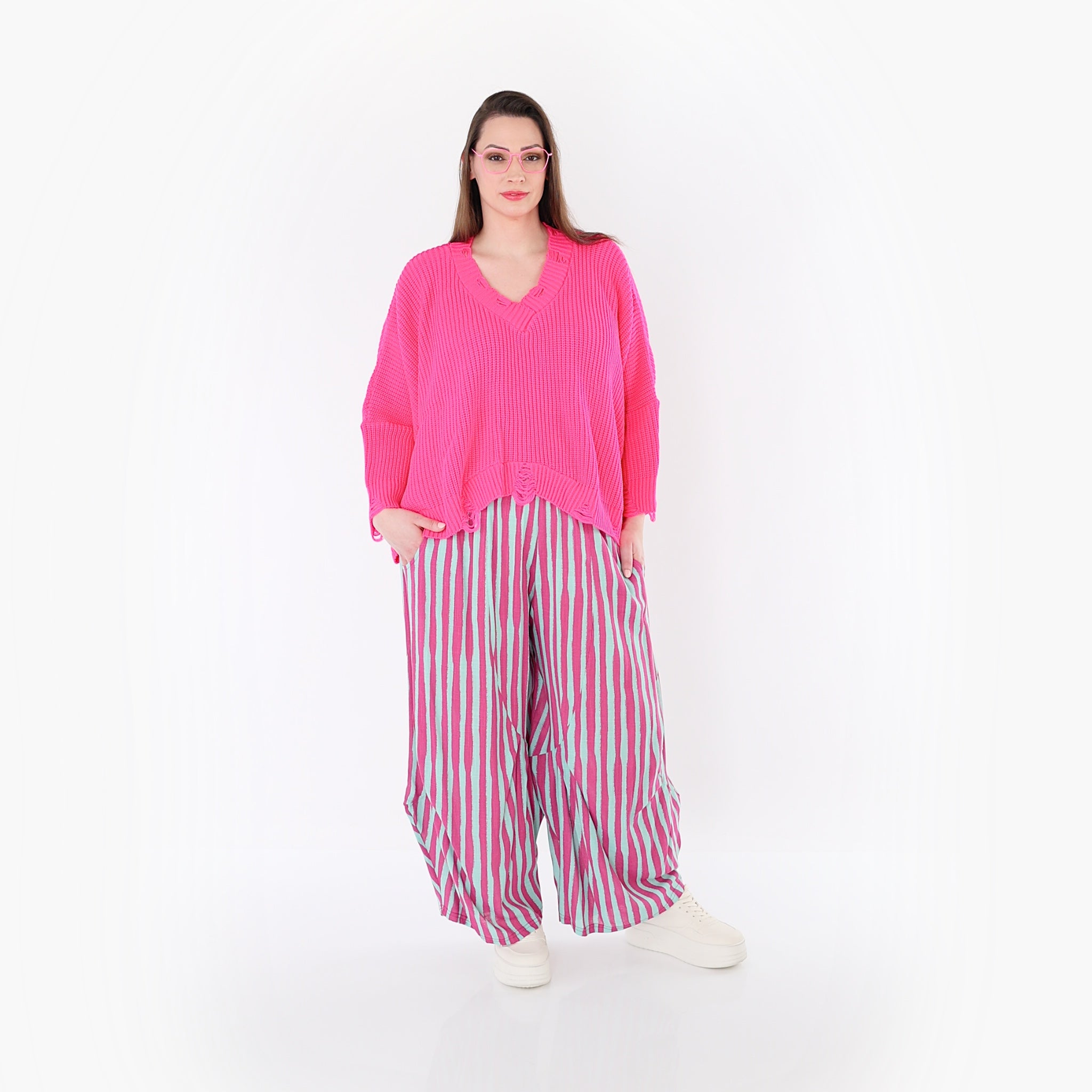 AKH Fashion 6631 Hose, Fuchsia-Mint