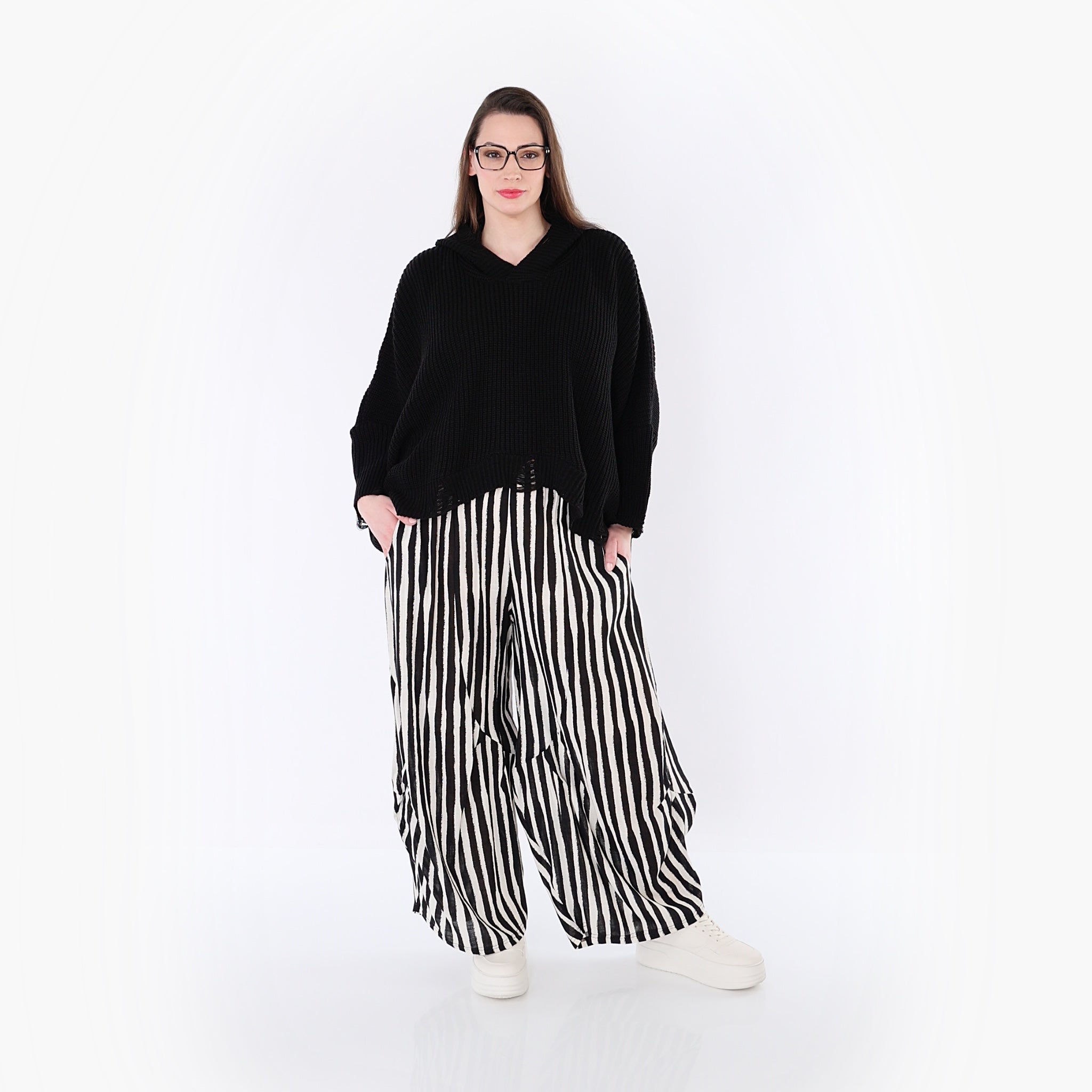 AKH Fashion 6631 Broek, Zwart-Wit