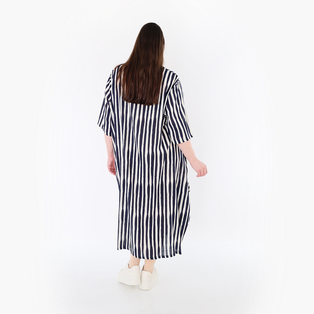 AKH Fashion 6695 Kleid, Marine-Weiß