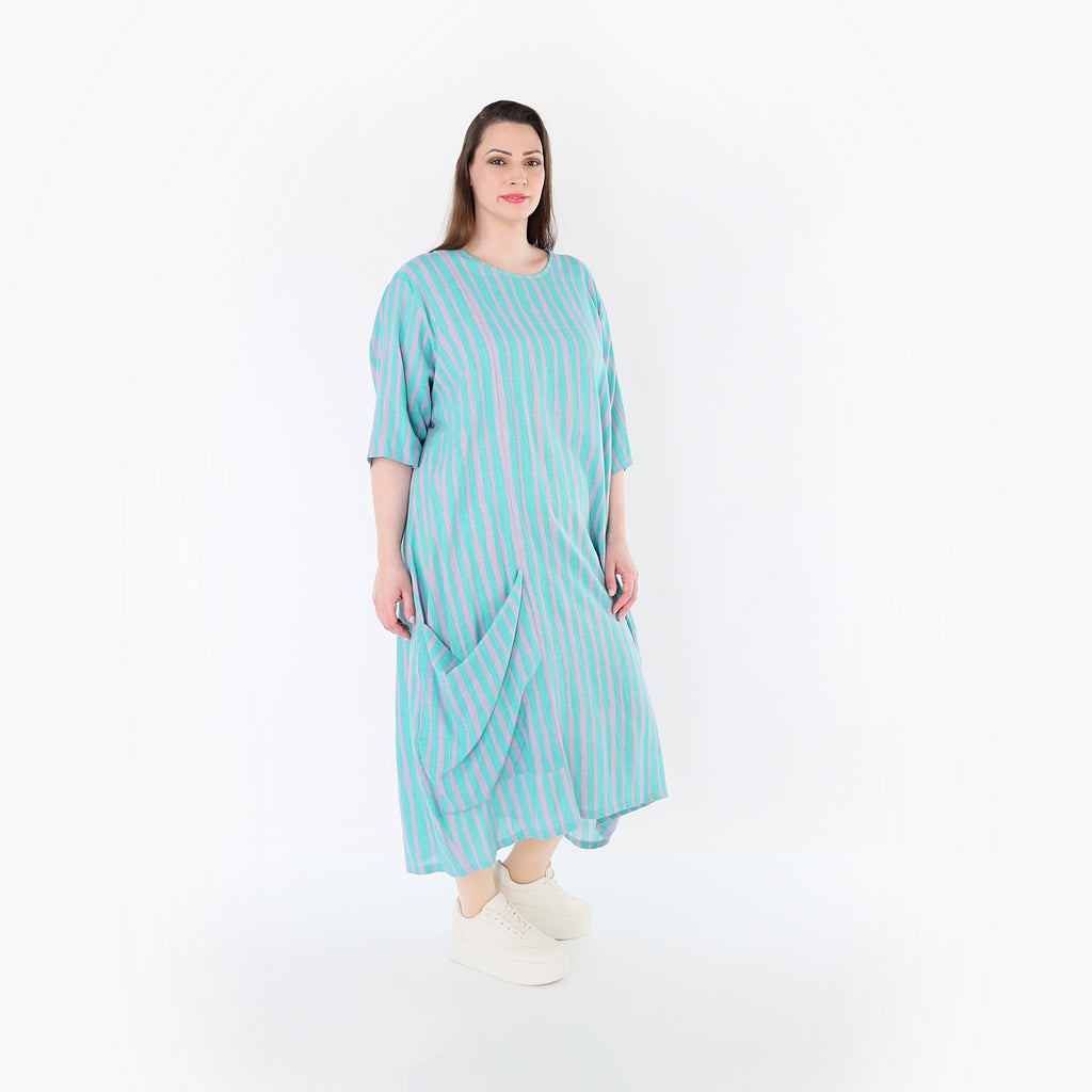 AKH Fashion 6695 Kleid, Grün-Flieder