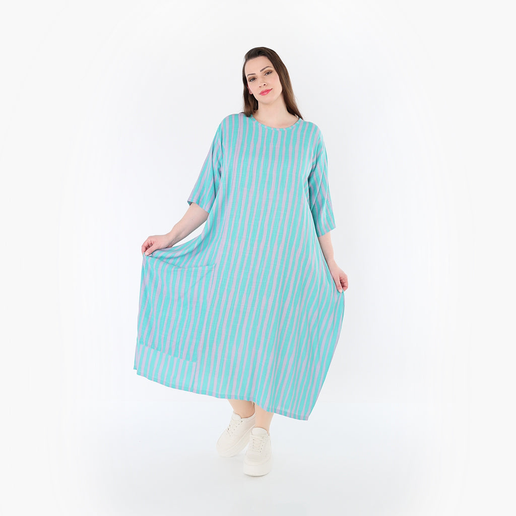 AKH Fashion 6695 Kleid, Grün-Flieder