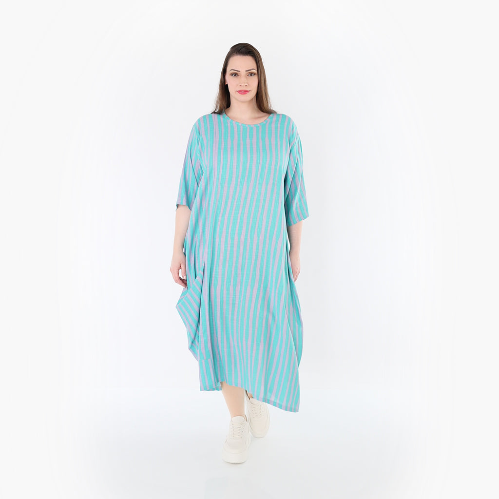 AKH Fashion 6695 Kleid, Grün-Flieder