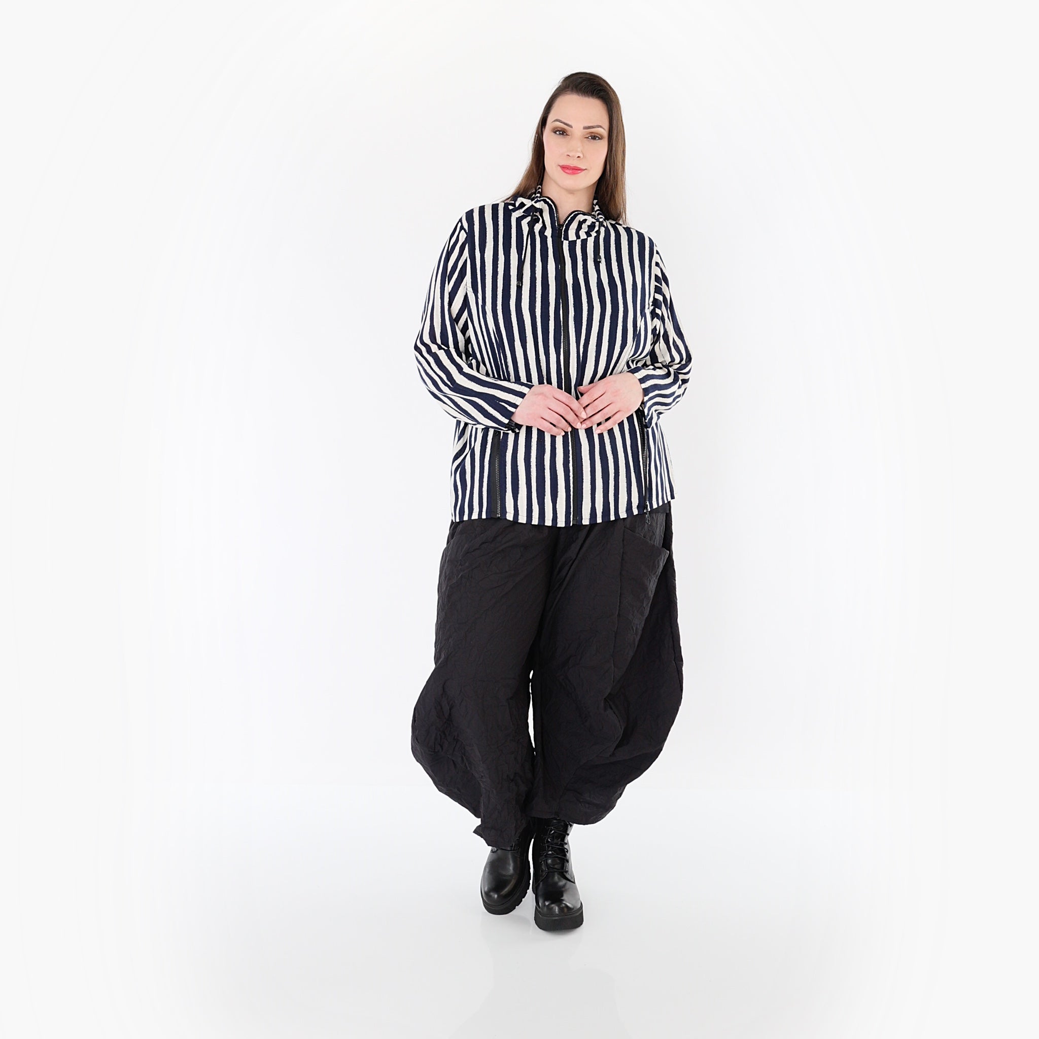 AKH Fashion 7192 Jacke, Marine-Weiß