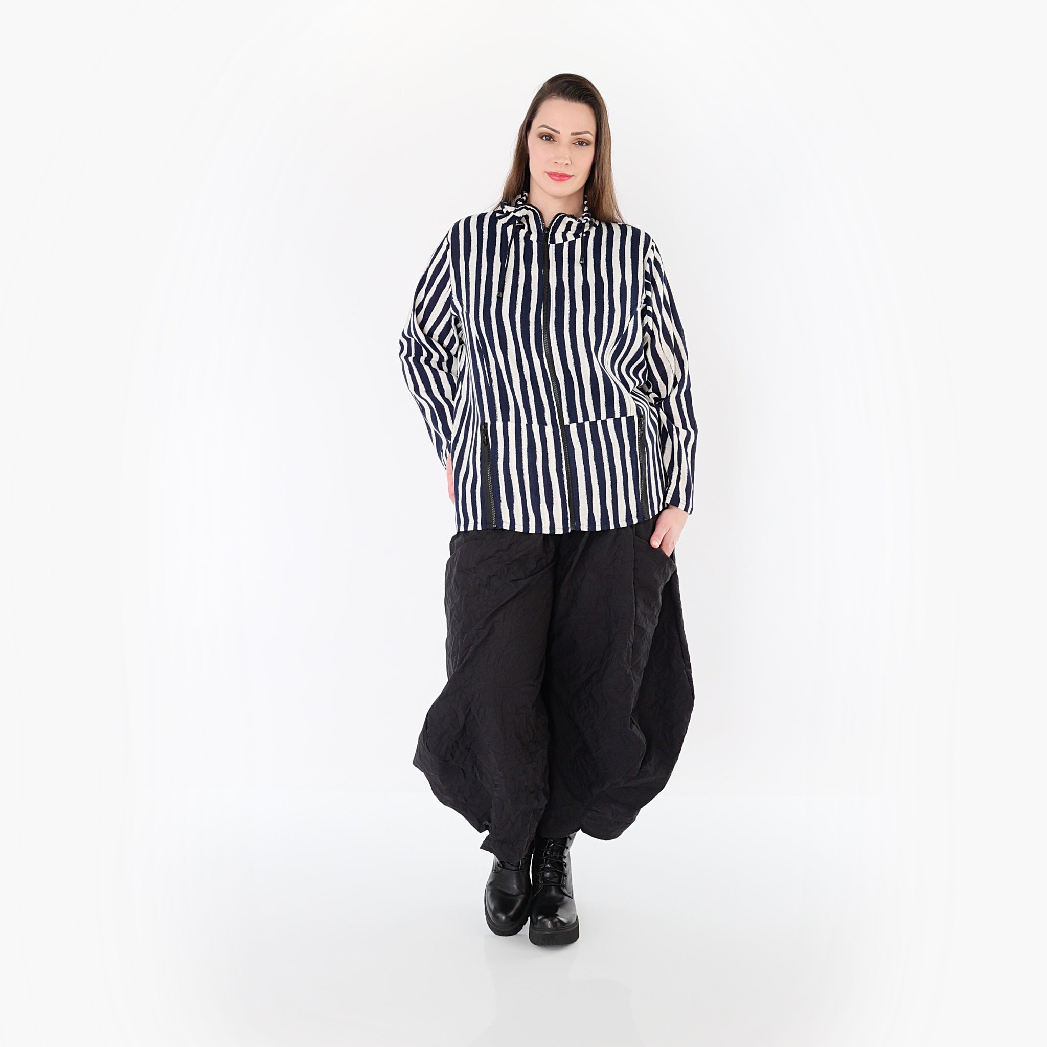 AKH Fashion 7192 Jacke, Marine-Weiß
