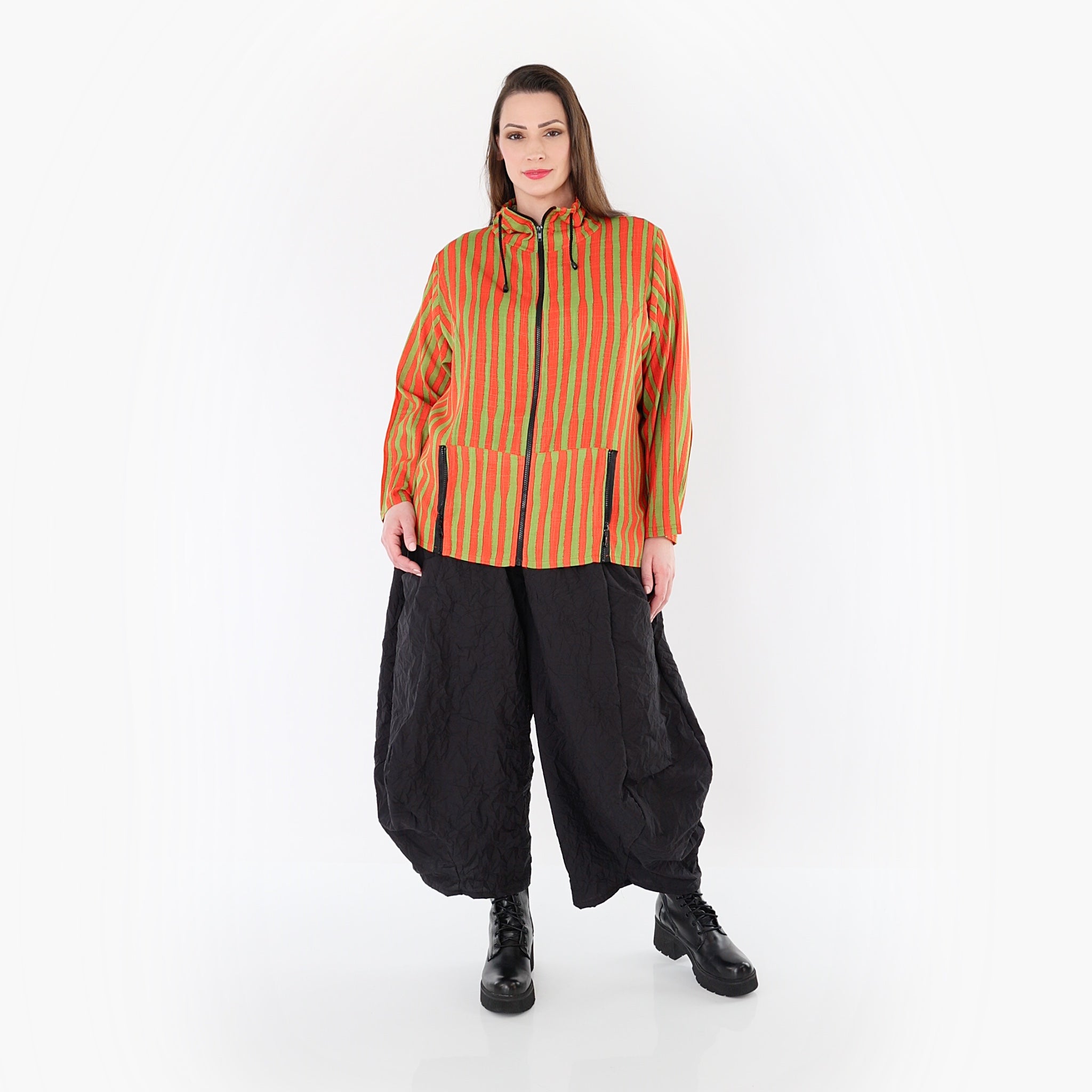 AKH Fashion 7192 Jacke, Orange-Apfelgrün