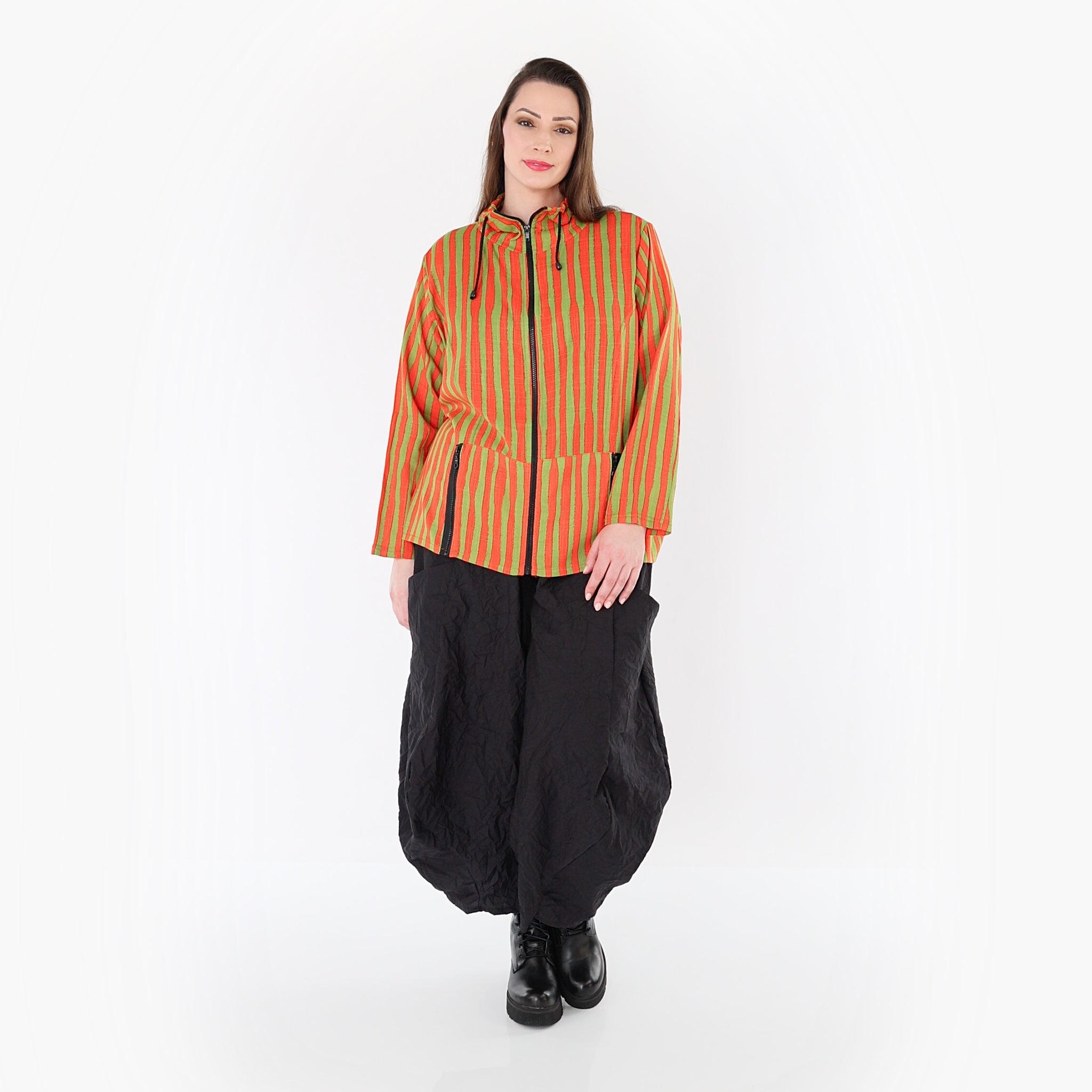 AKH Fashion 7192 Jacke, Orange-Apfelgrün