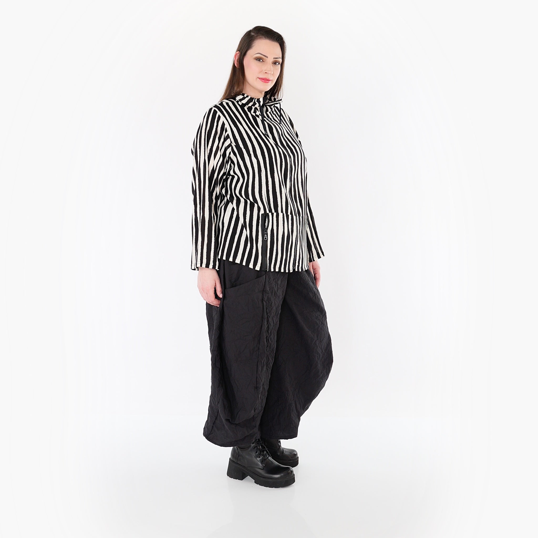 AKH Fashion 7192 Jacke, Schwarz-Weiß