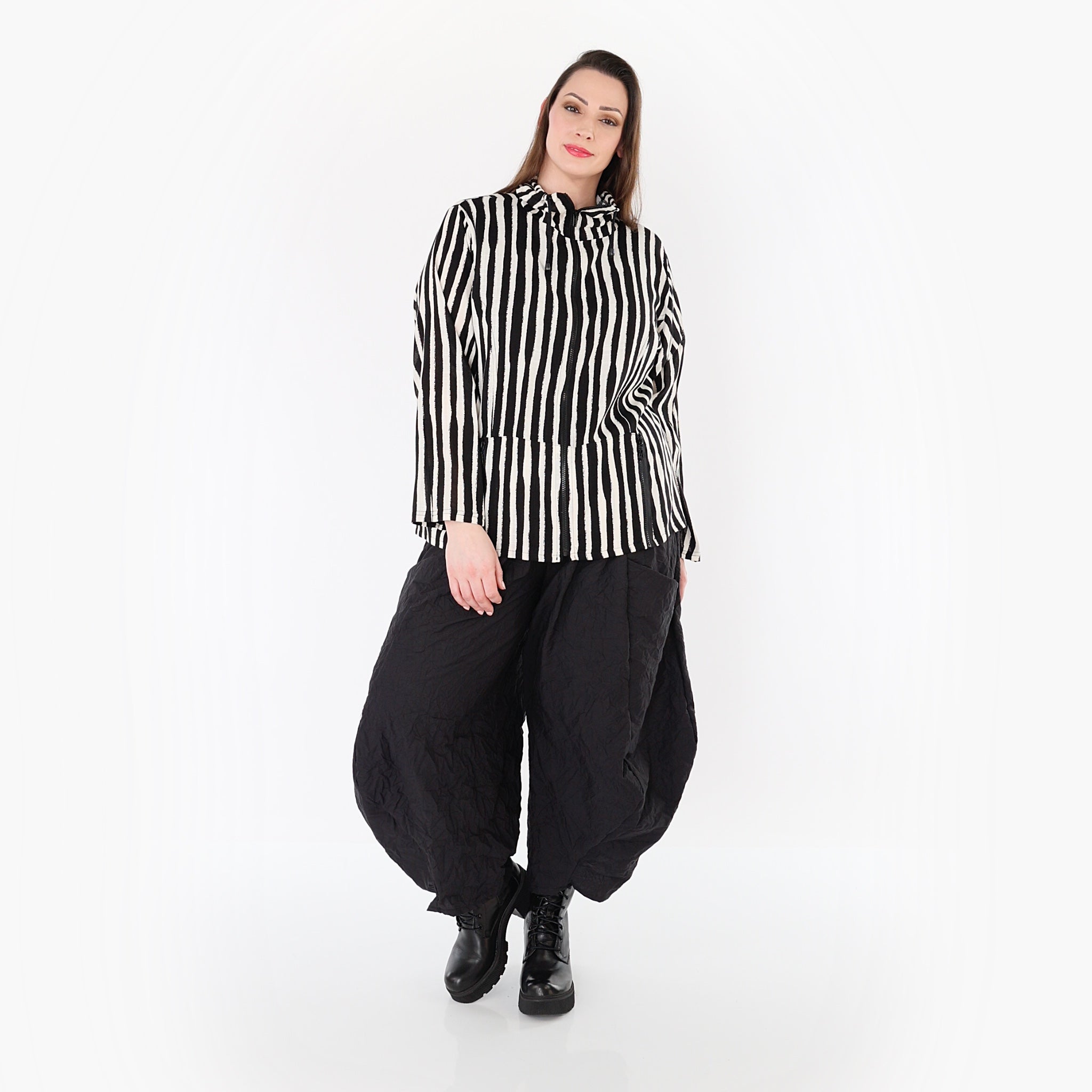 AKH Fashion 7192 Jacke, Schwarz-Weiß