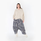 AKH Fashion 7196 Trousers, Navy-White