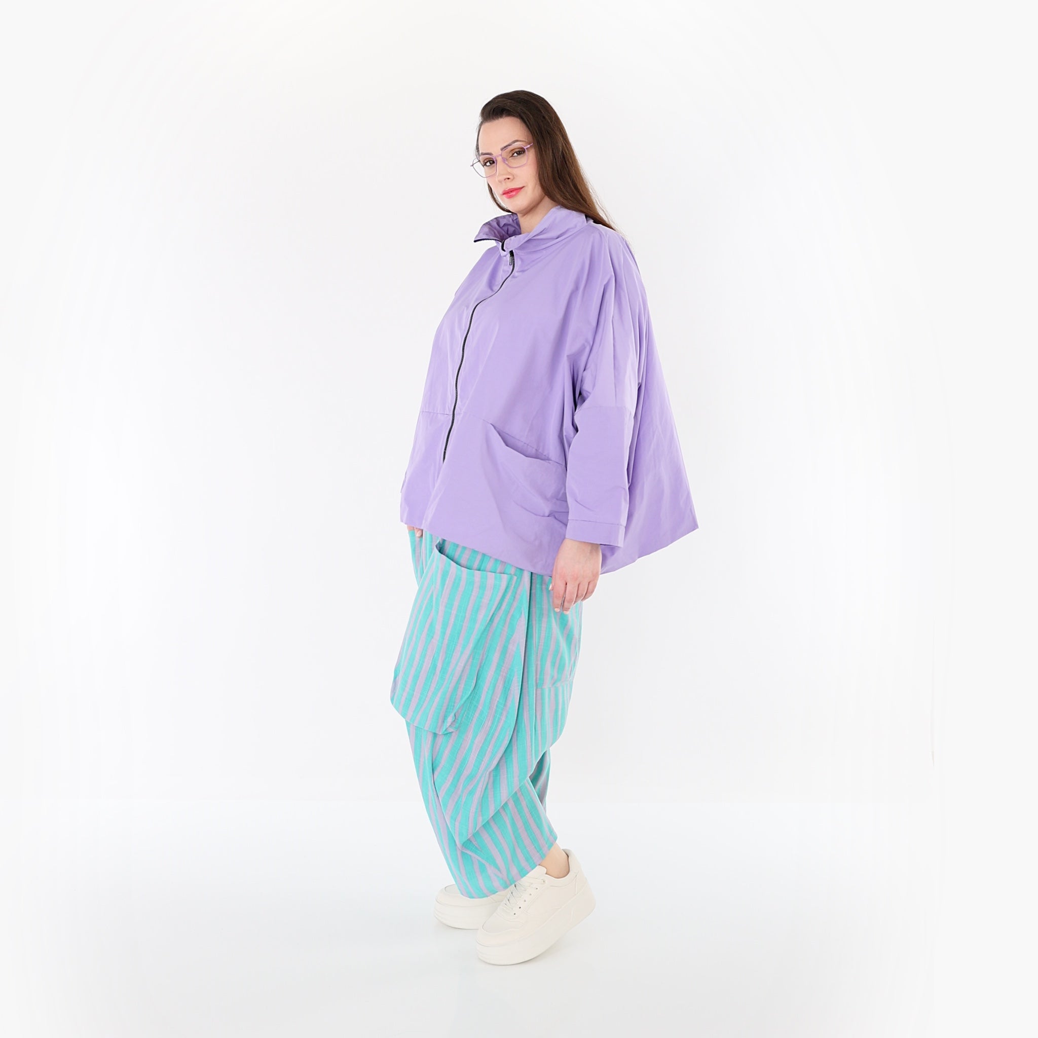 AKH Fashion 7196 Hose, Grün-Flieder
