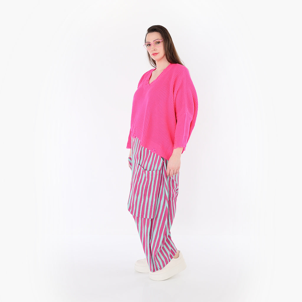 AKH Fashion 7196 Hose, Fuchsia-Mint