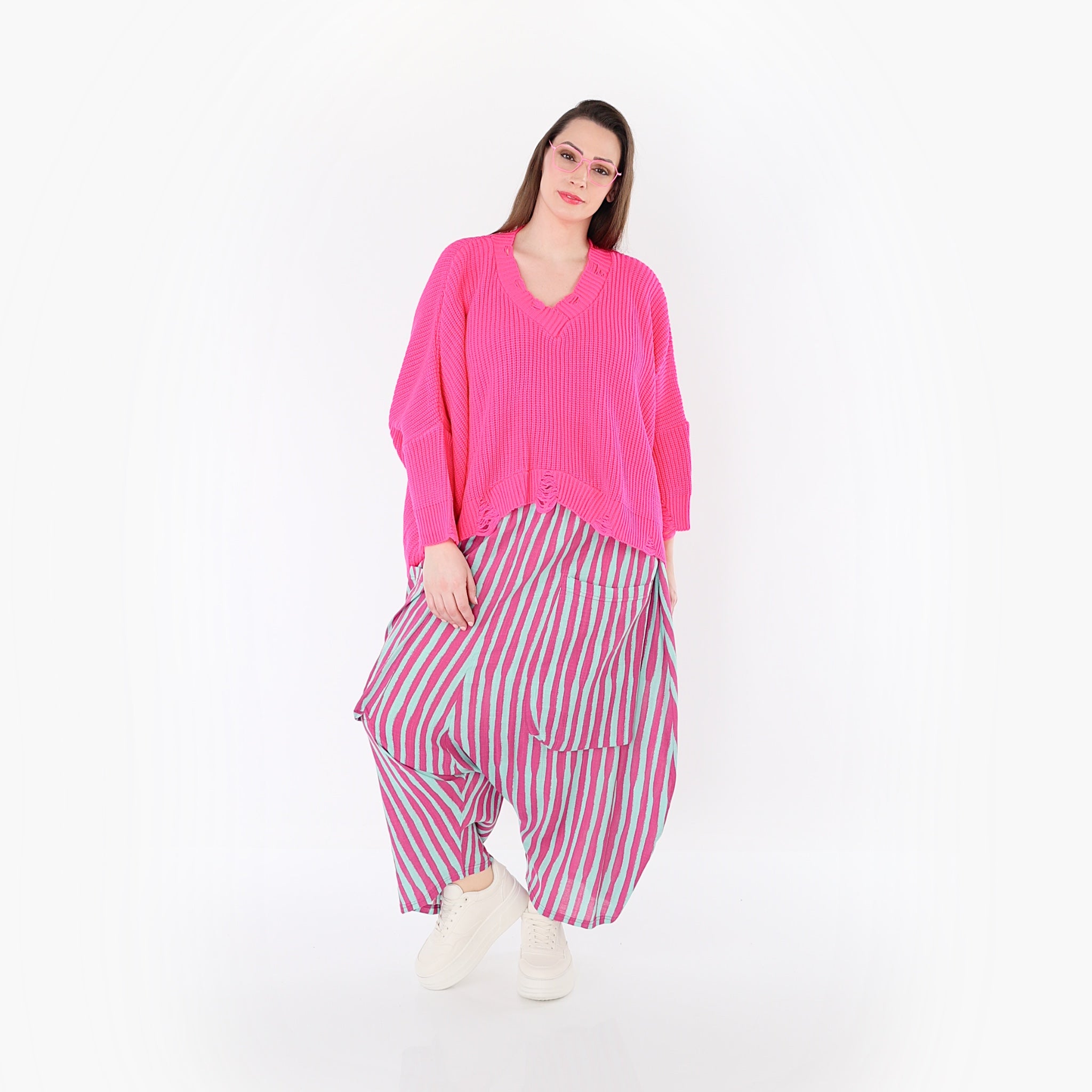 AKH Fashion 7196 Hose, Fuchsia-Mint
