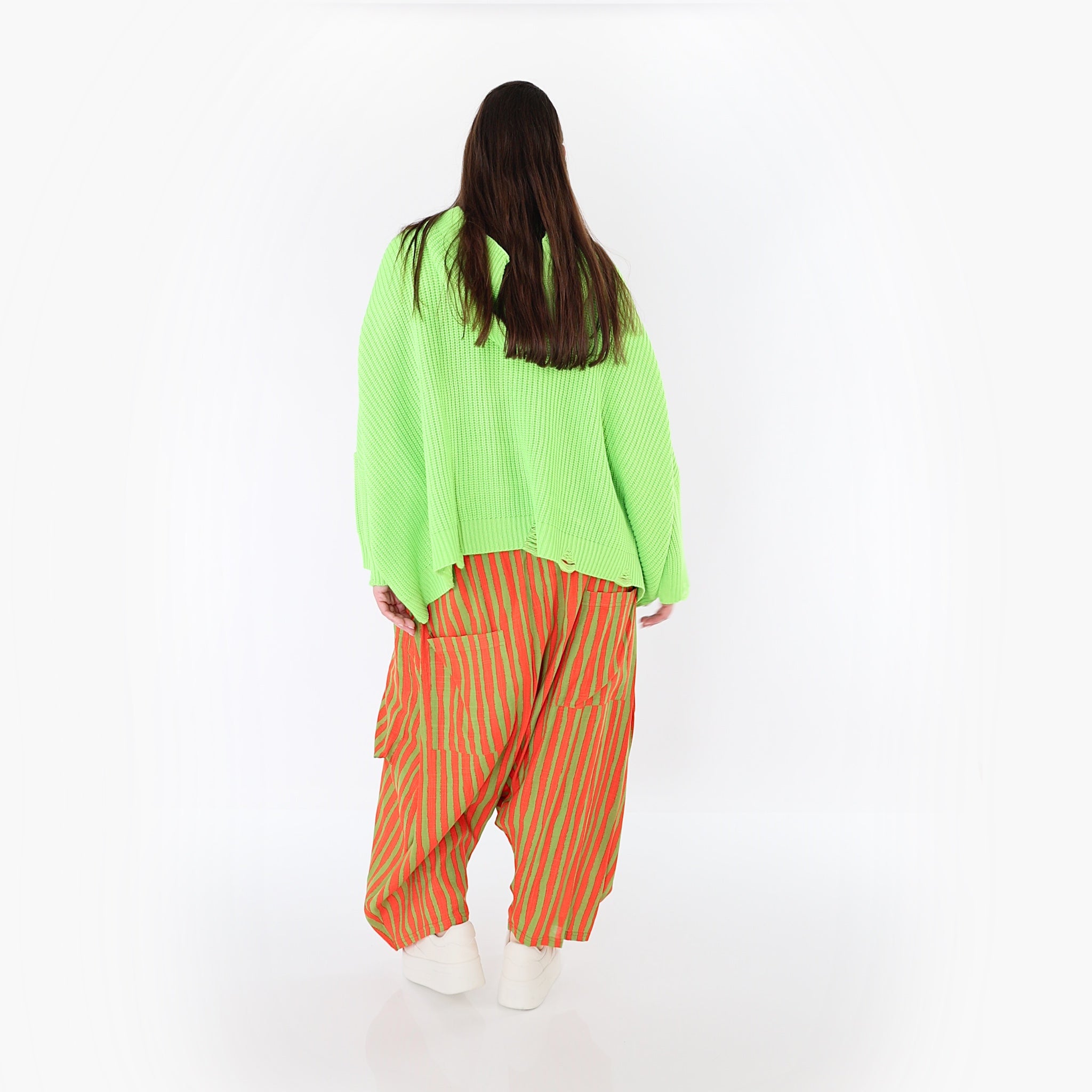 AKH Fashion 7196 Hose, Orange-Apfelgrün