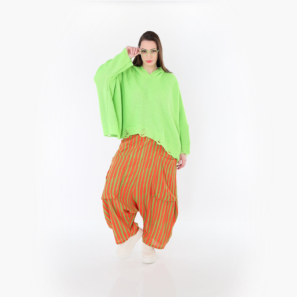 AKH Fashion 7196 Hose, Orange-Apfelgrün