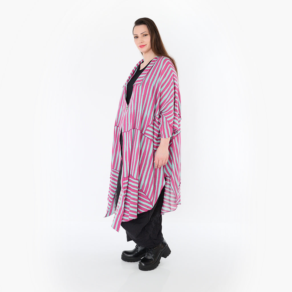 AKH Fashion 7199 Mantel, Fuchsia-Mint