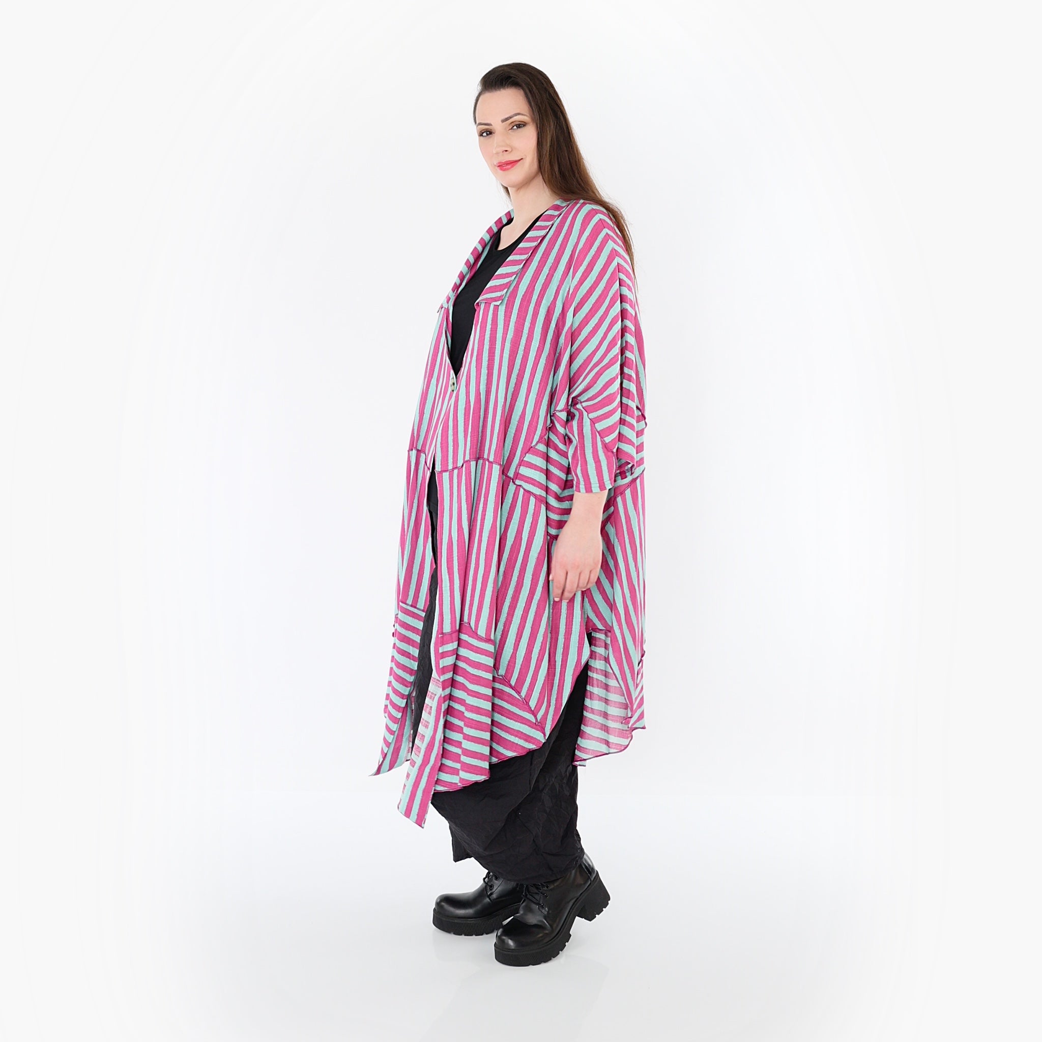AKH Fashion 7199 Mantel, Fuchsia-Mint