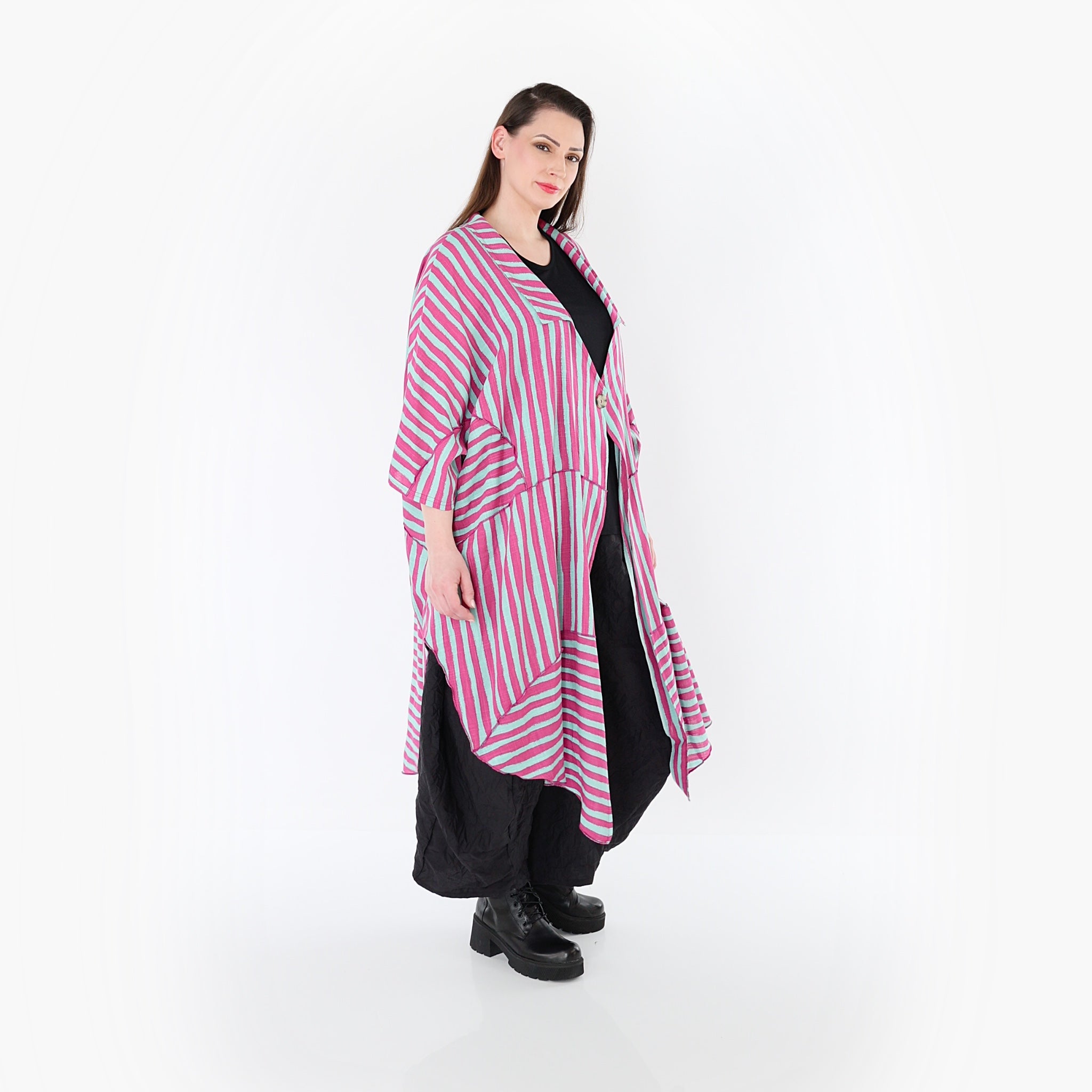 AKH Fashion 7199 Mantel, Fuchsia-Mint