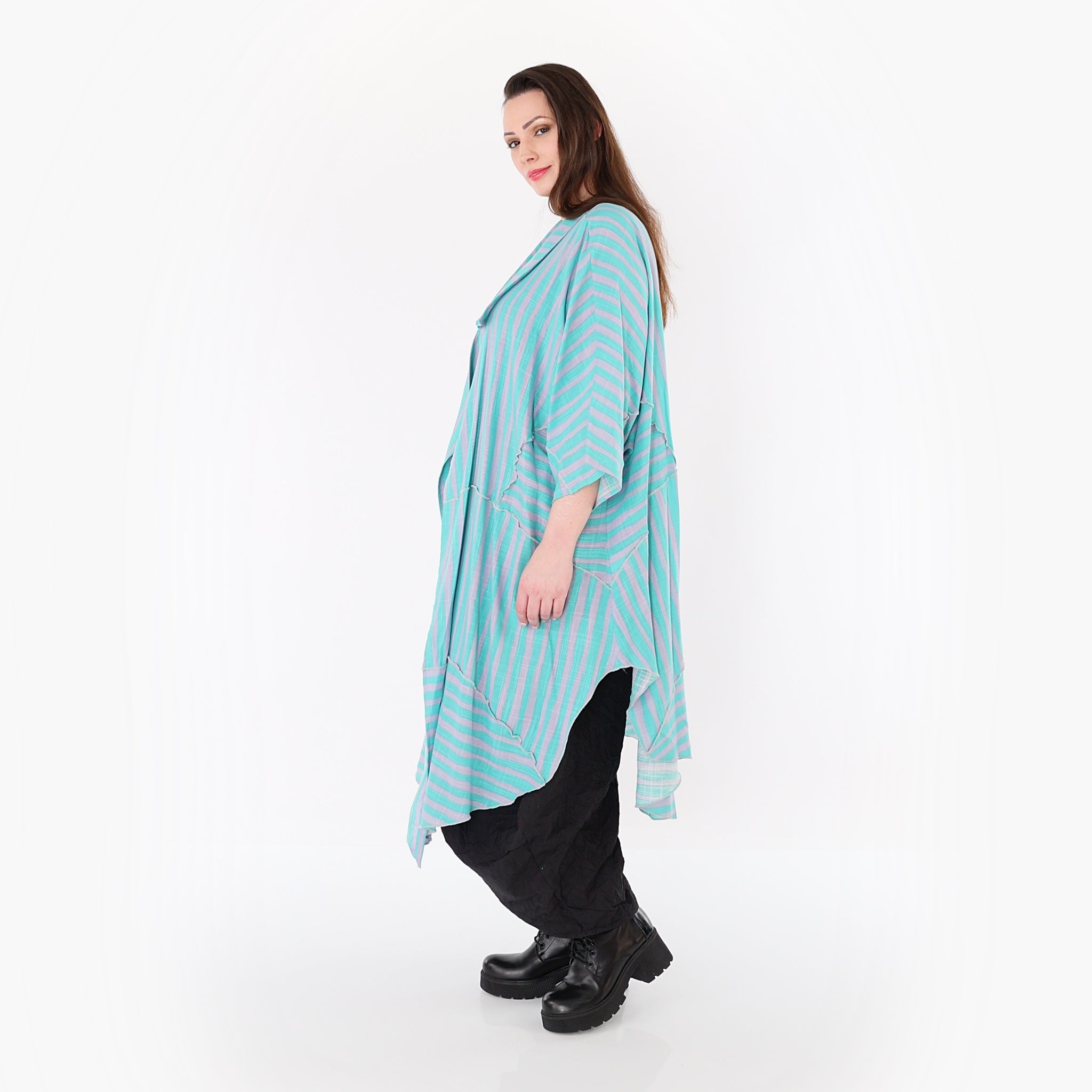 AKH Fashion 7199 Mantel, Grün-Flieder