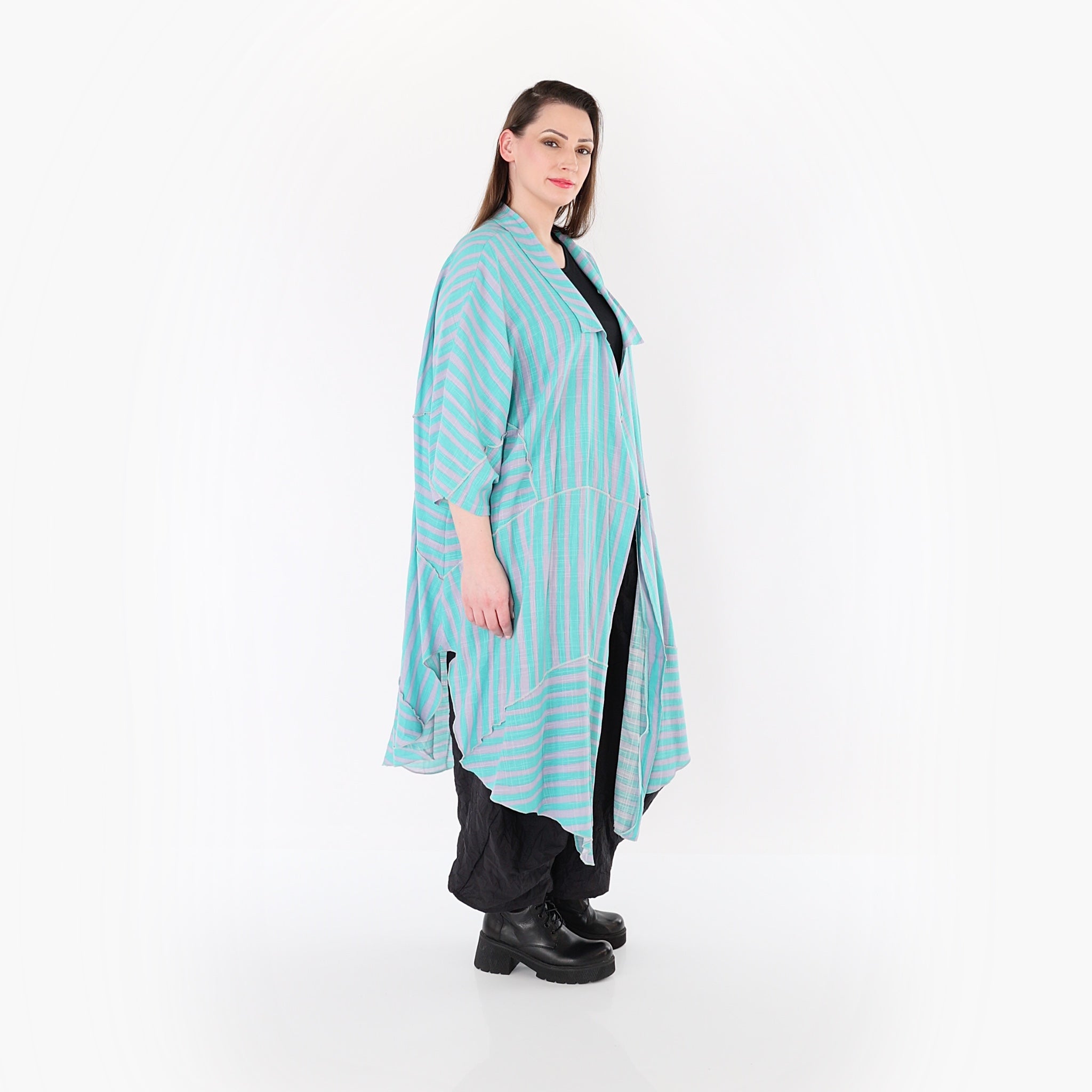 AKH Fashion 7199 Mantel, Grün-Flieder