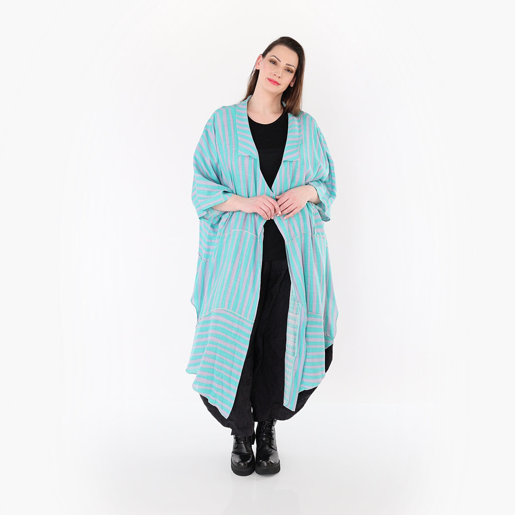 AKH Fashion 7199 Mantel, Grün-Flieder