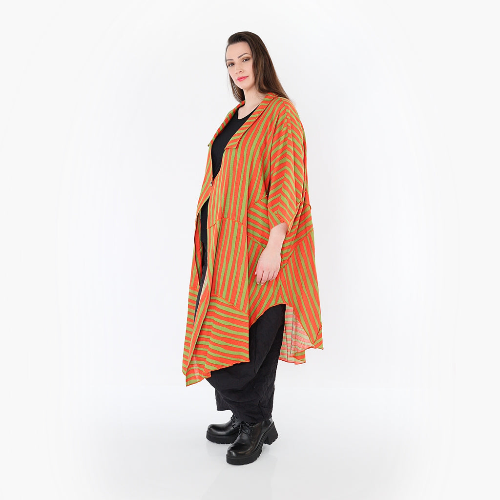 AKH Fashion 7199 Mantel, Orange-Apfelgrün