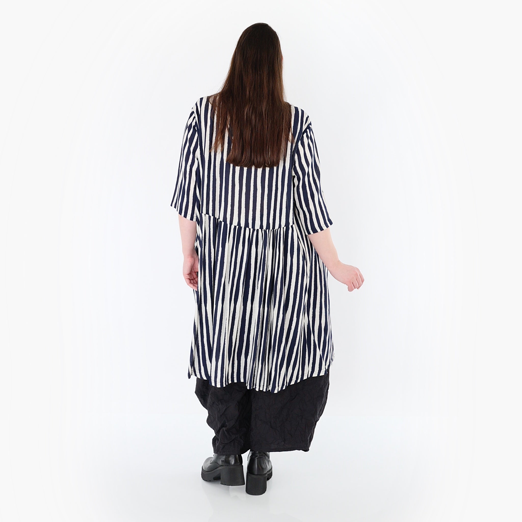 AKH Fashion 7200 Bluse, Marine-Weiß