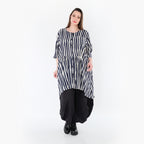 AKH Fashion 7200 Bluse, Marine-Weiß