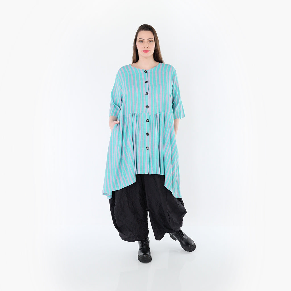 AKH Fashion 7200 Bluse, Grün-Flieder
