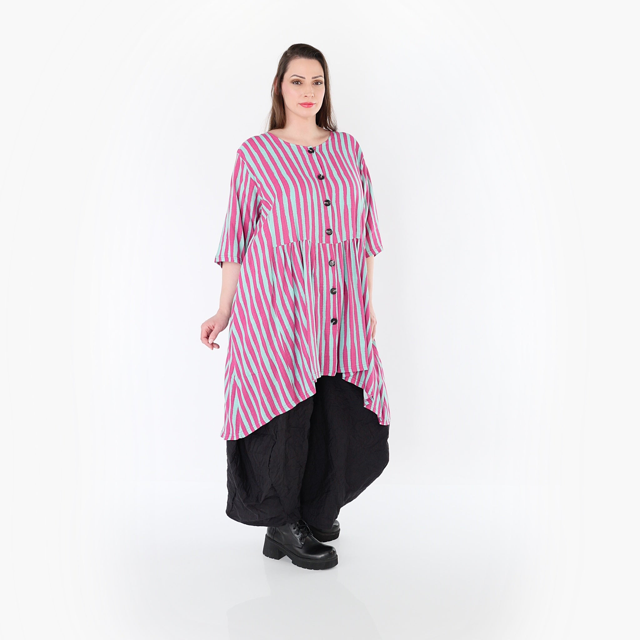 AKH Fashion 7200 Bluse, Fuchsia-Mint