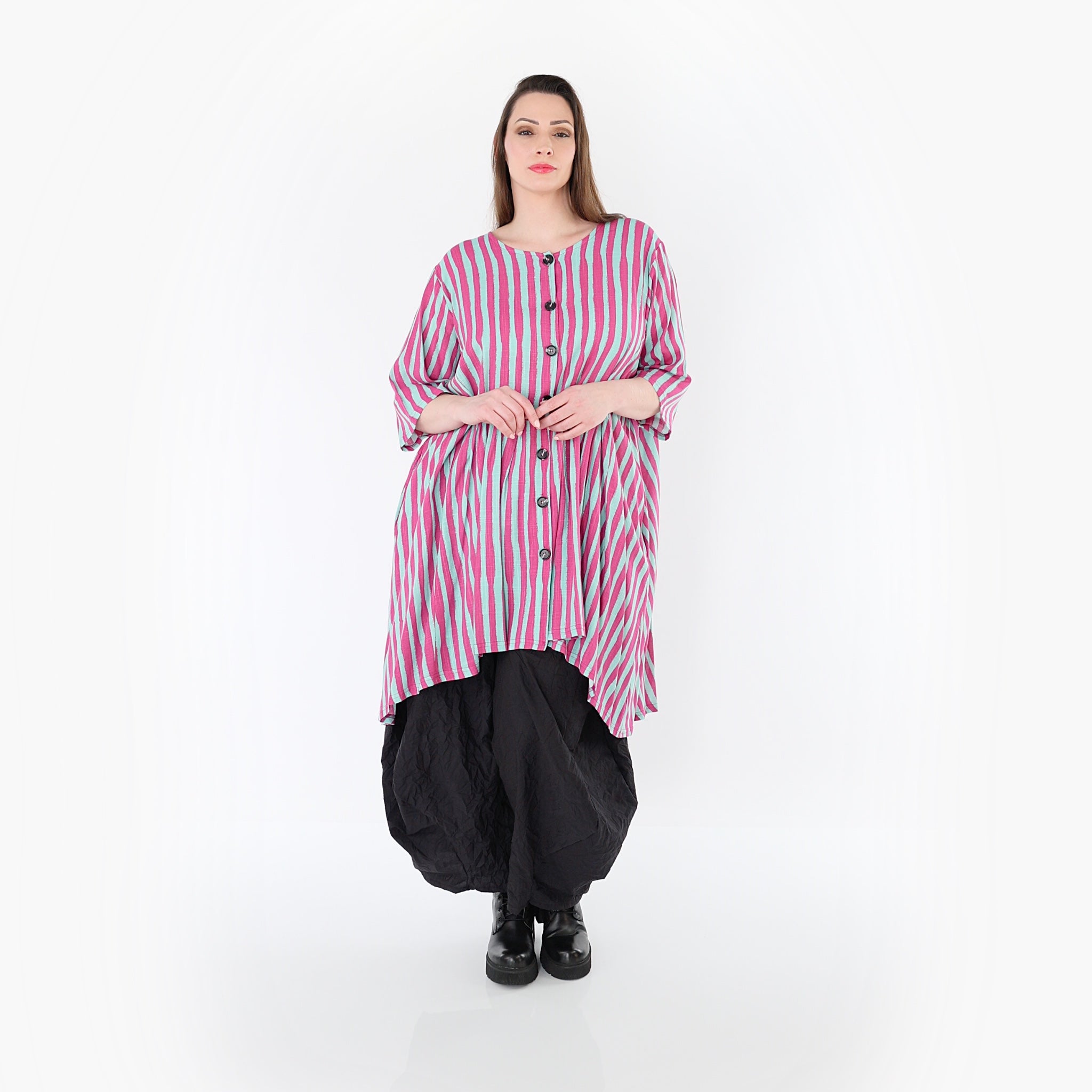 AKH Fashion 7200 Bluse, Fuchsia-Mint