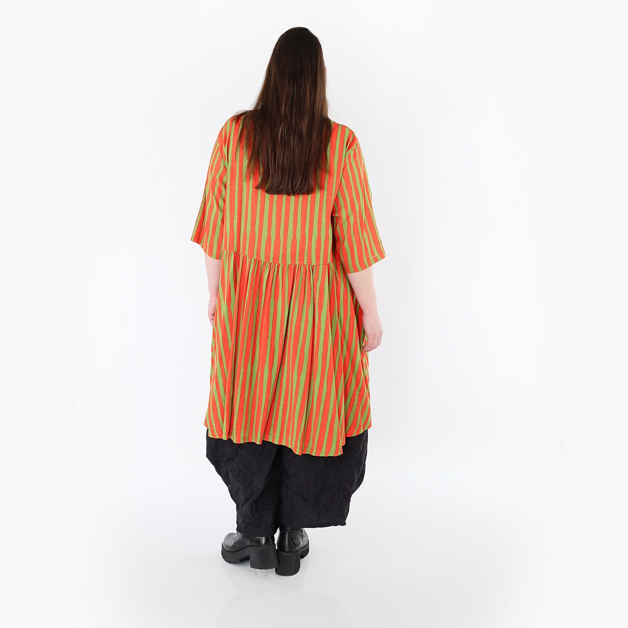 AKH Fashion 7200 Bluse, Orange-Apfelgrün
