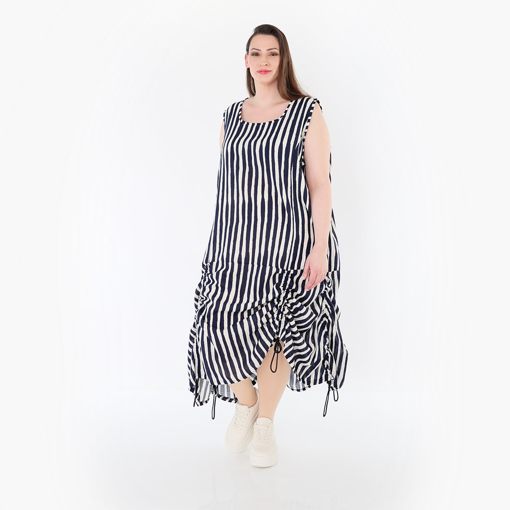 AKH Fashion 7201 Kleid, Marine-Weiß