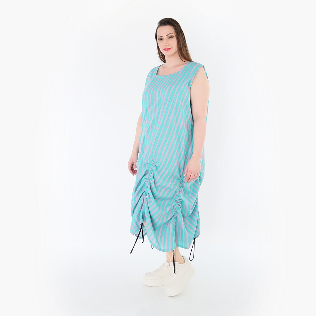 AKH Fashion 7201 Kleid, Grün-Flieder
