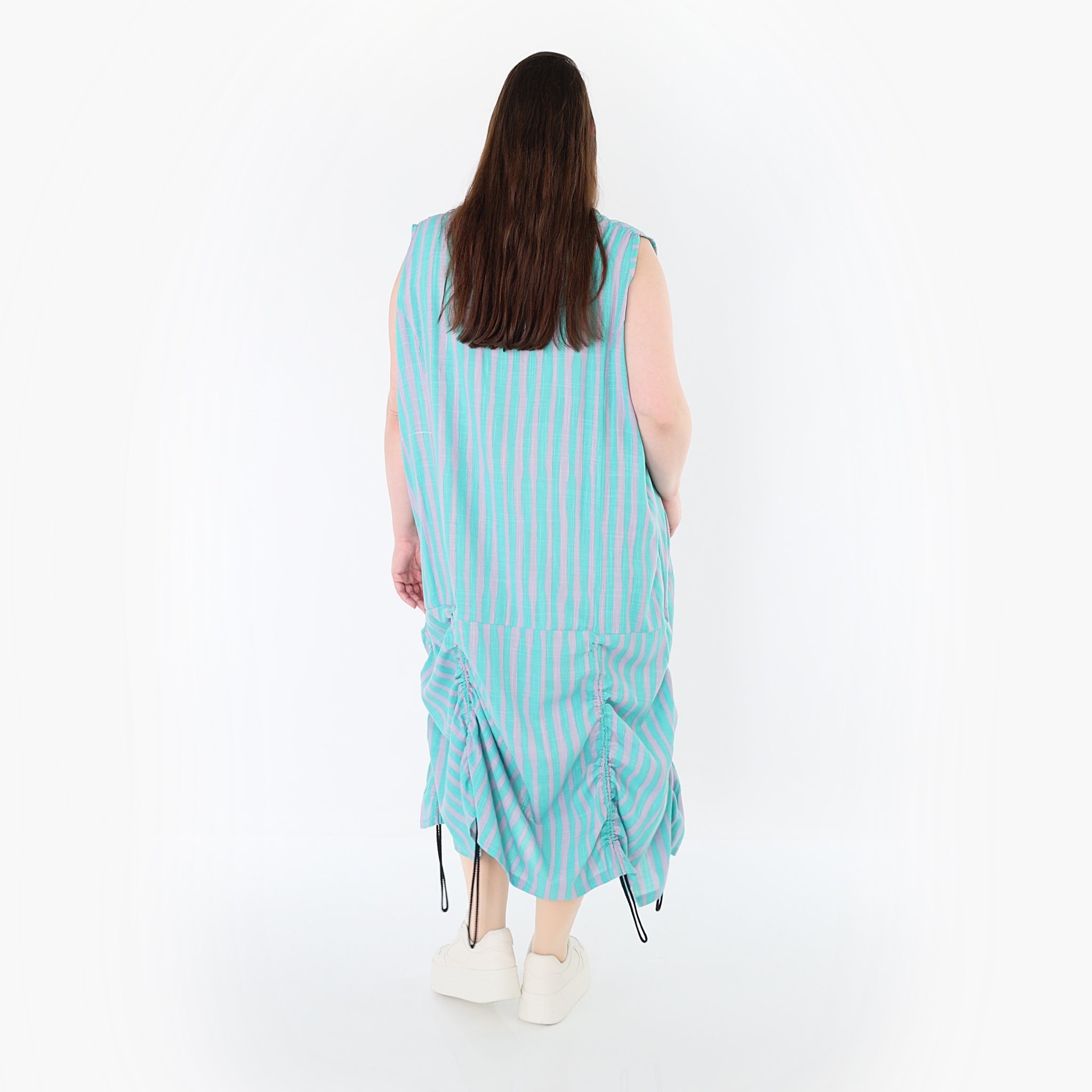 AKH Fashion 7201 Kleid, Grün-Flieder
