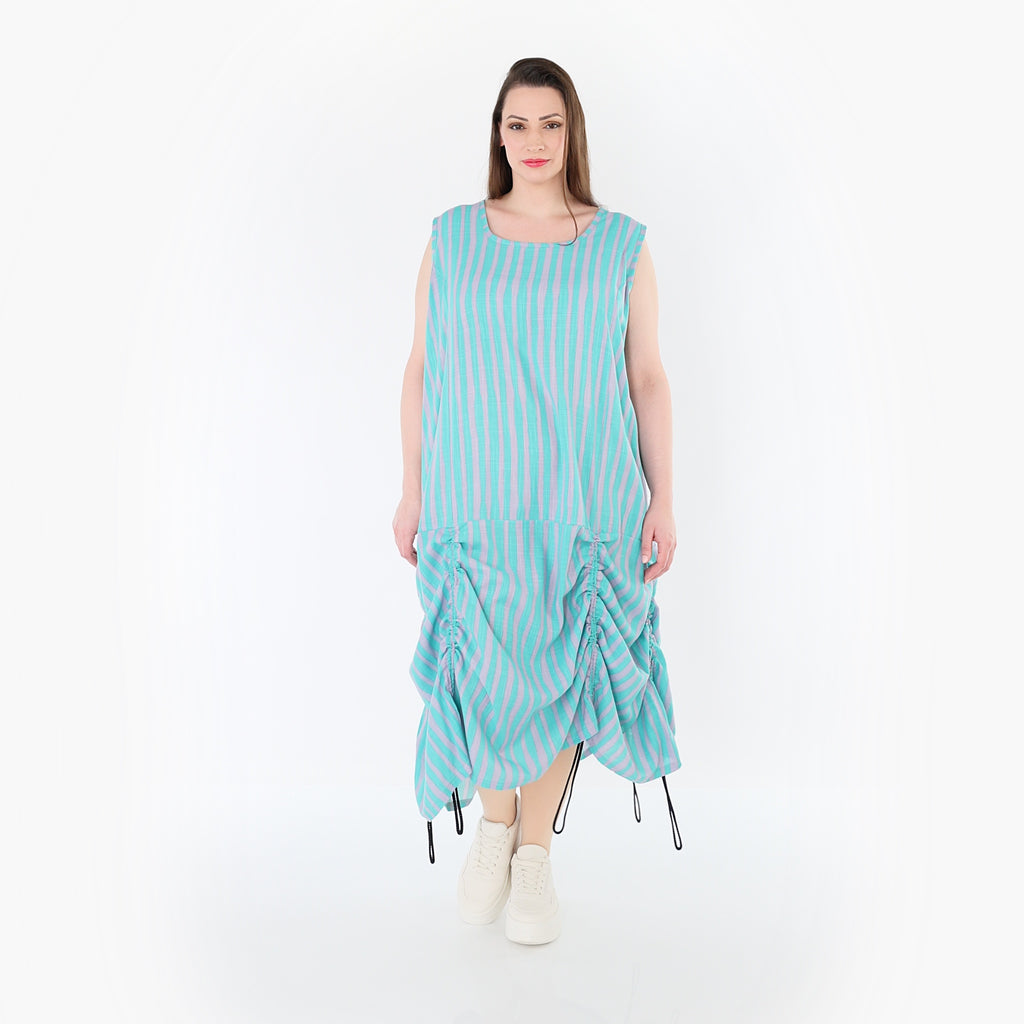 AKH Fashion 7201 Kleid, Grün-Flieder
