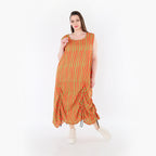 AKH Fashion 7201 Kleid, Orange-Apfelgrün