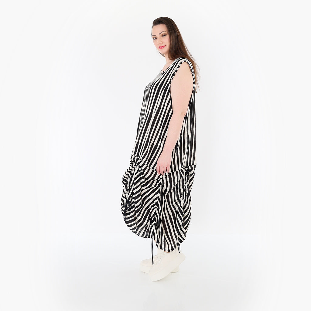 AKH Fashion 7201 Kleid, Schwarz-Weiß