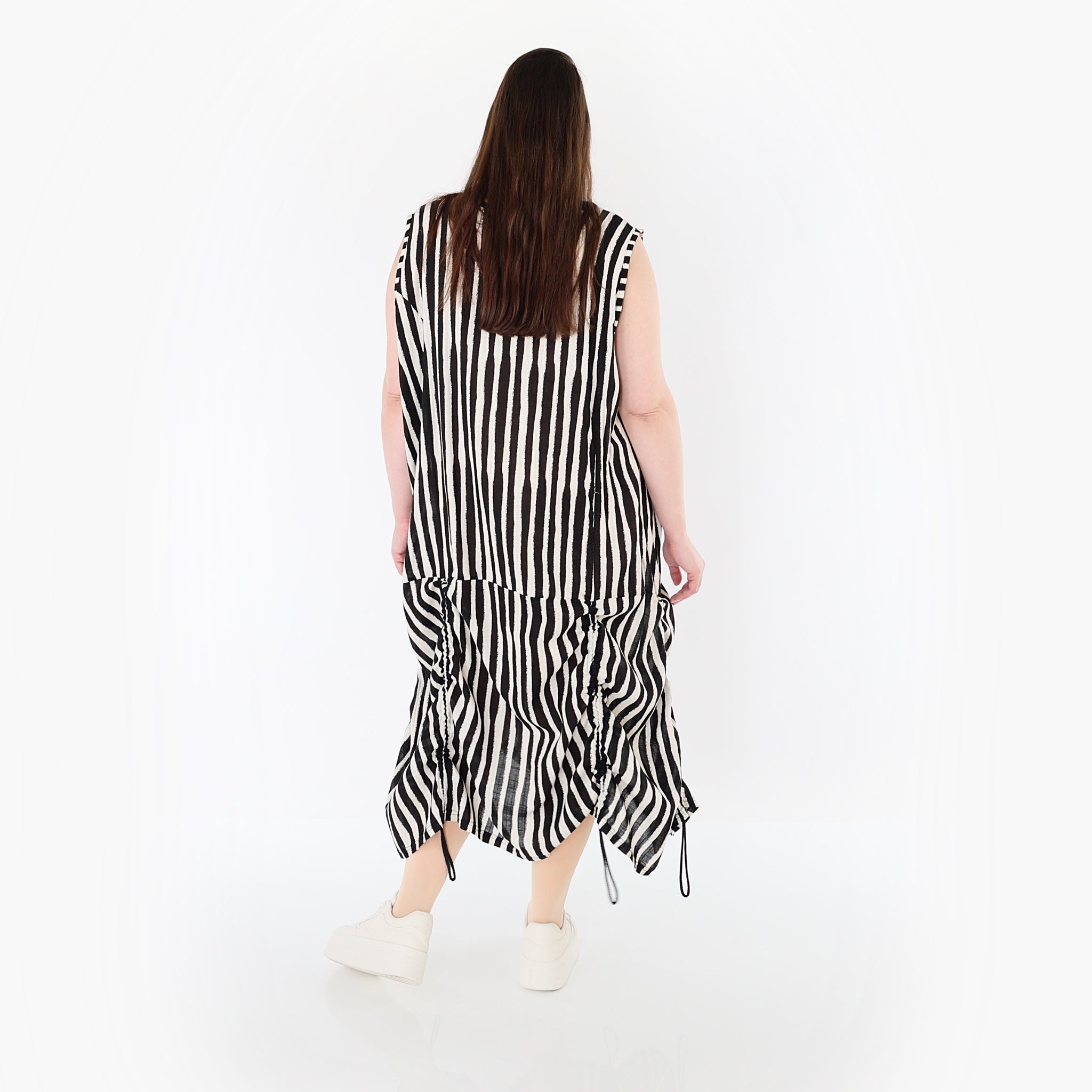 AKH Fashion 7201 Kleid, Schwarz-Weiß