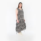 AKH Fashion 7201 Kleid, Schwarz-Weiß
