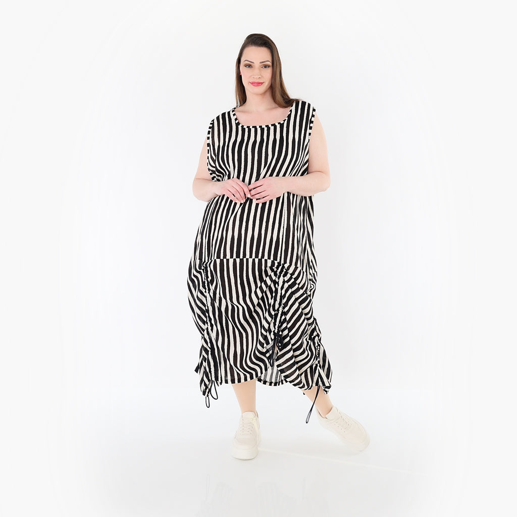 AKH Fashion 7201 Kleid, Schwarz-Weiß