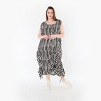 AKH Fashion 7201 Kleid, Schwarz-Weiß