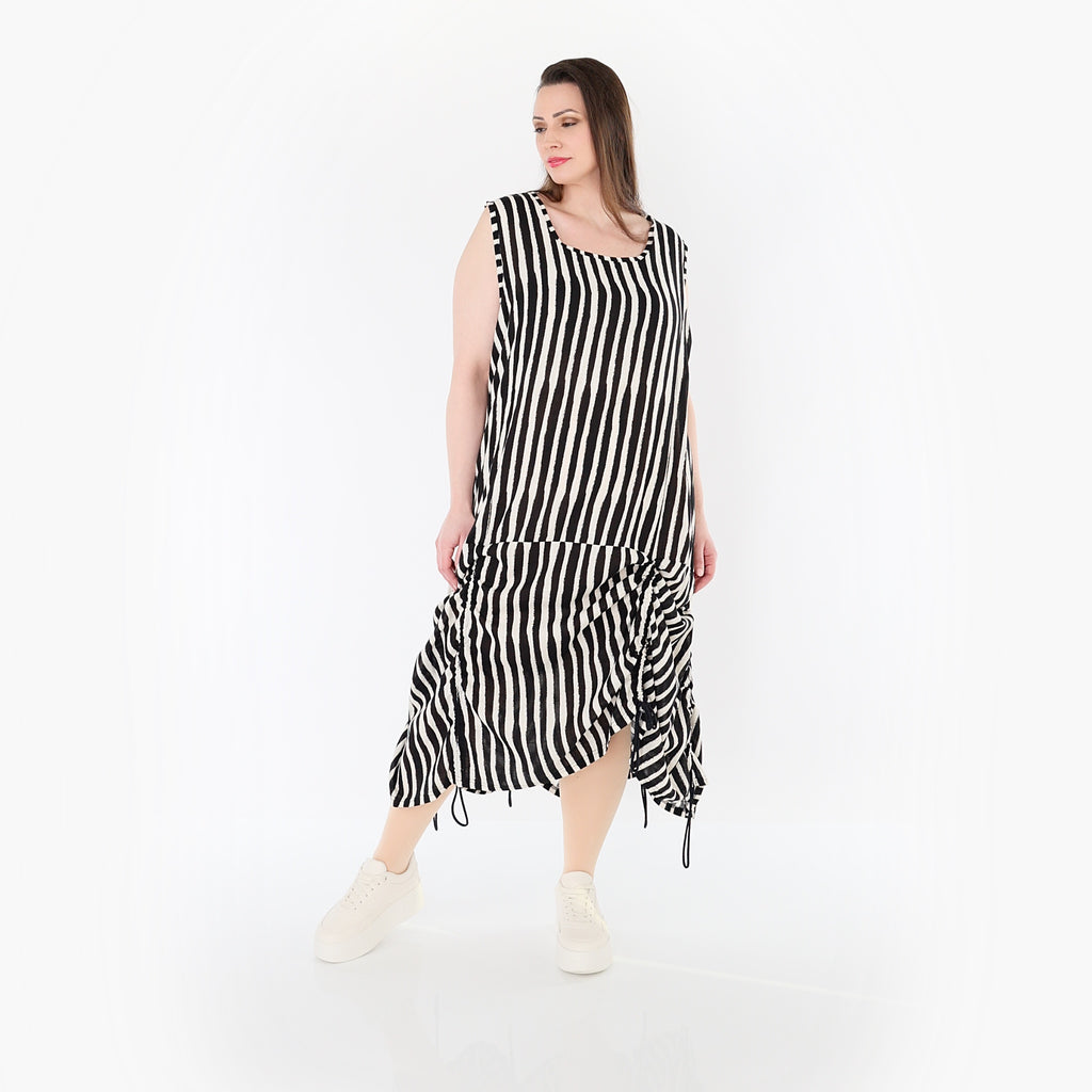 AKH Fashion 7201 Kleid, Schwarz-Weiß