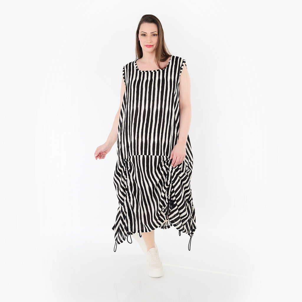AKH Fashion 7201 Kleid, Schwarz-Weiß
