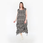 AKH Fashion 7201 Kleid, Schwarz-Weiß