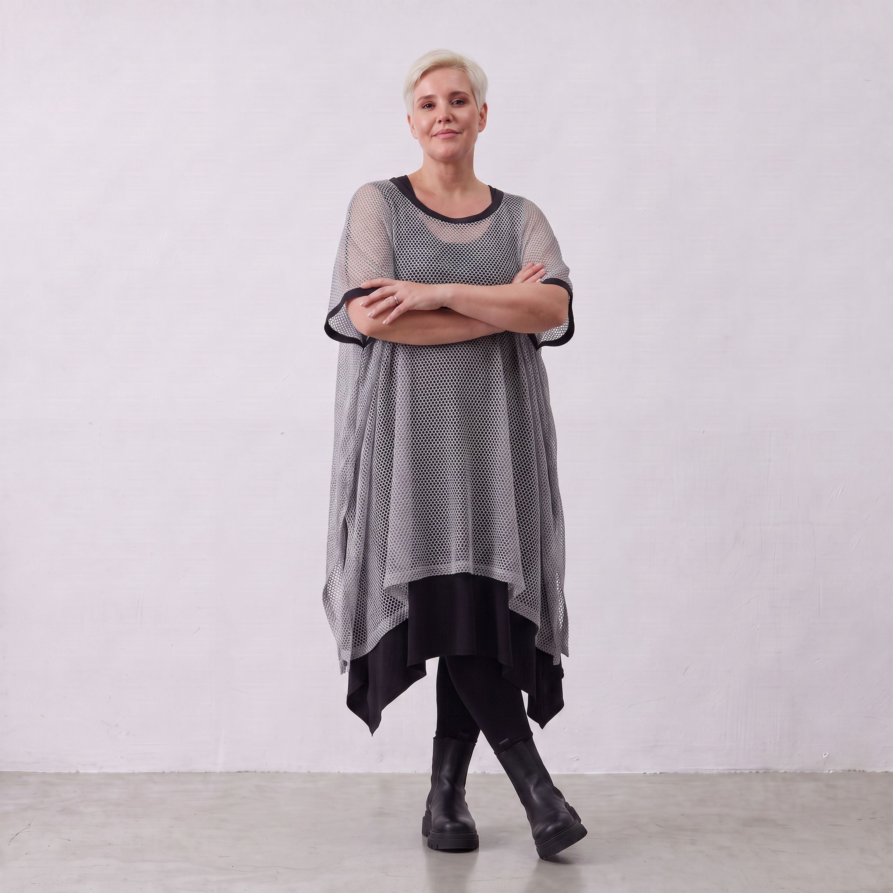 AKH Fashion · Haut à superposer · Marie · 7100 · Gris/Noir