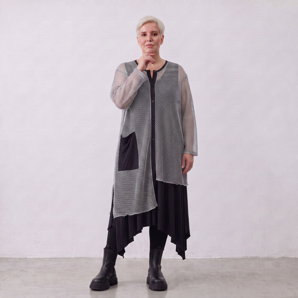 AKH Fashion · Blouse · Marie · 7101 · Grijs/Zwart