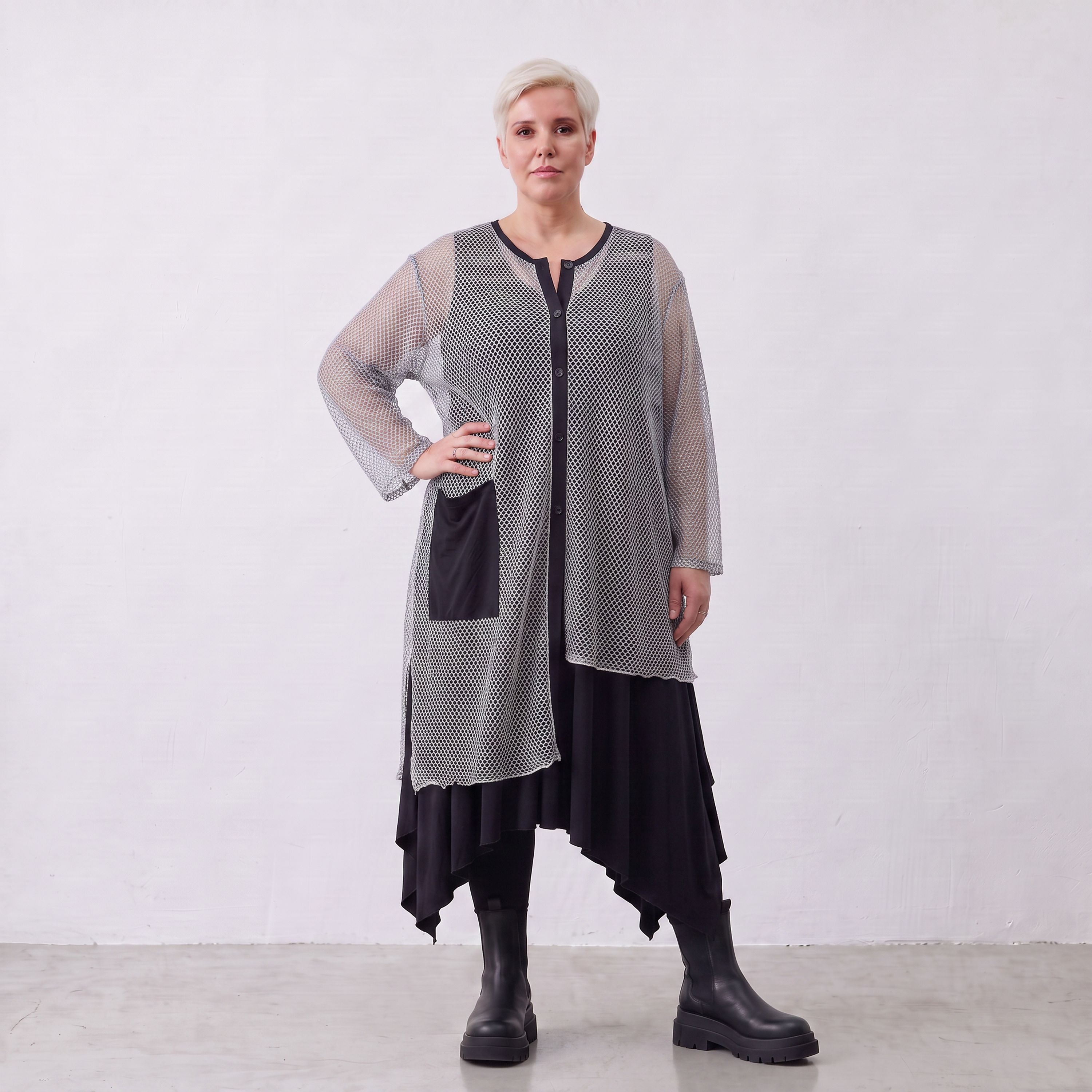 AKH Fashion · Blouse · Marie · 7101 · Gris/Noir