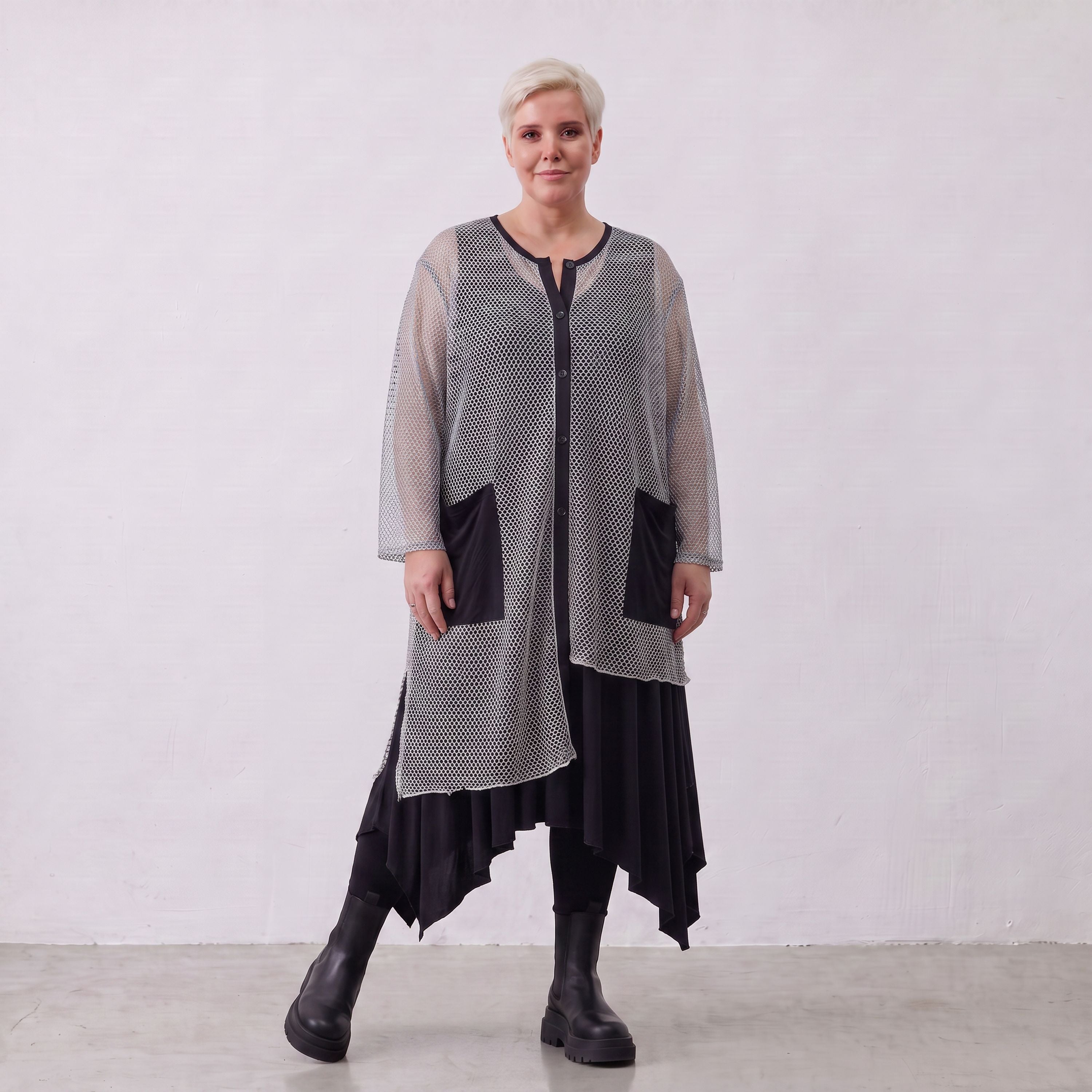 AKH Fashion · Blouse · Marie · 7101 · Gris/Noir