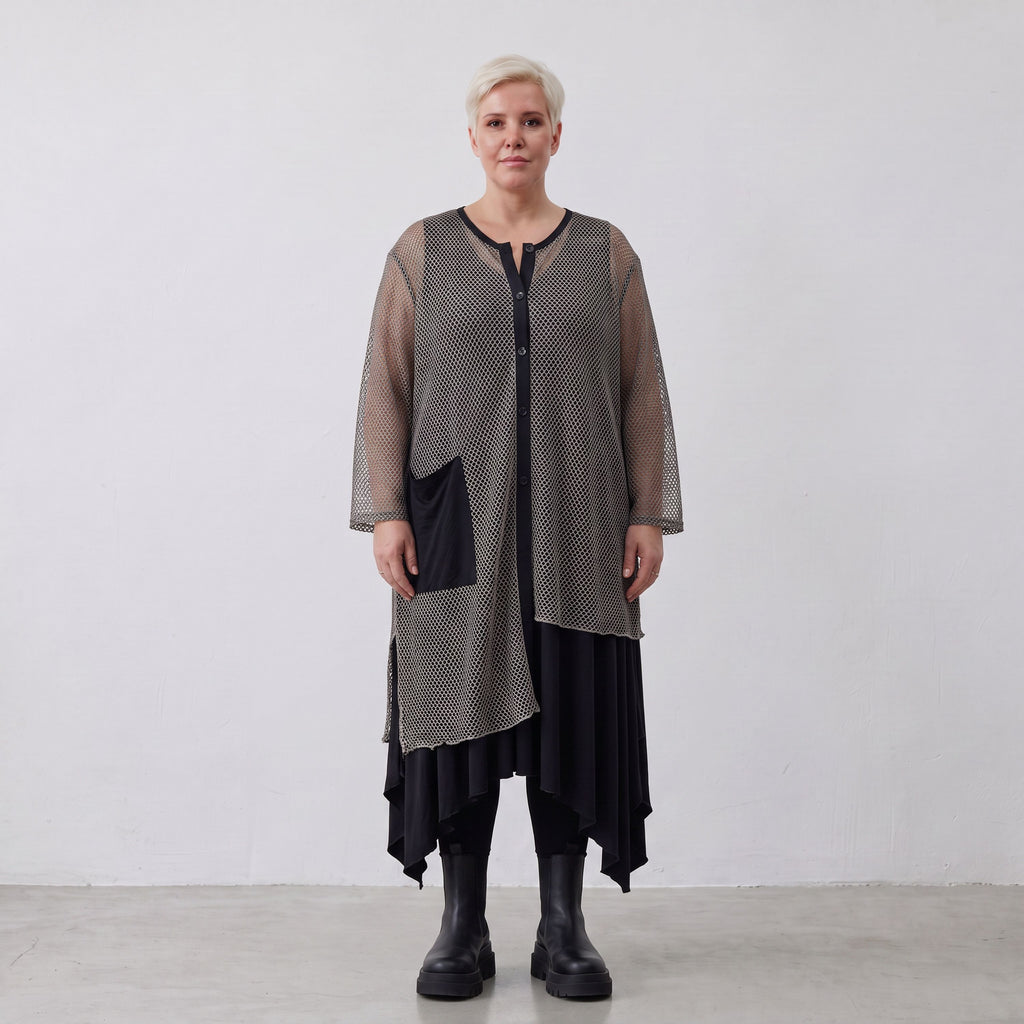 AKH Fashion · Blouse · Marie · 7101 · Taupe/Zwart