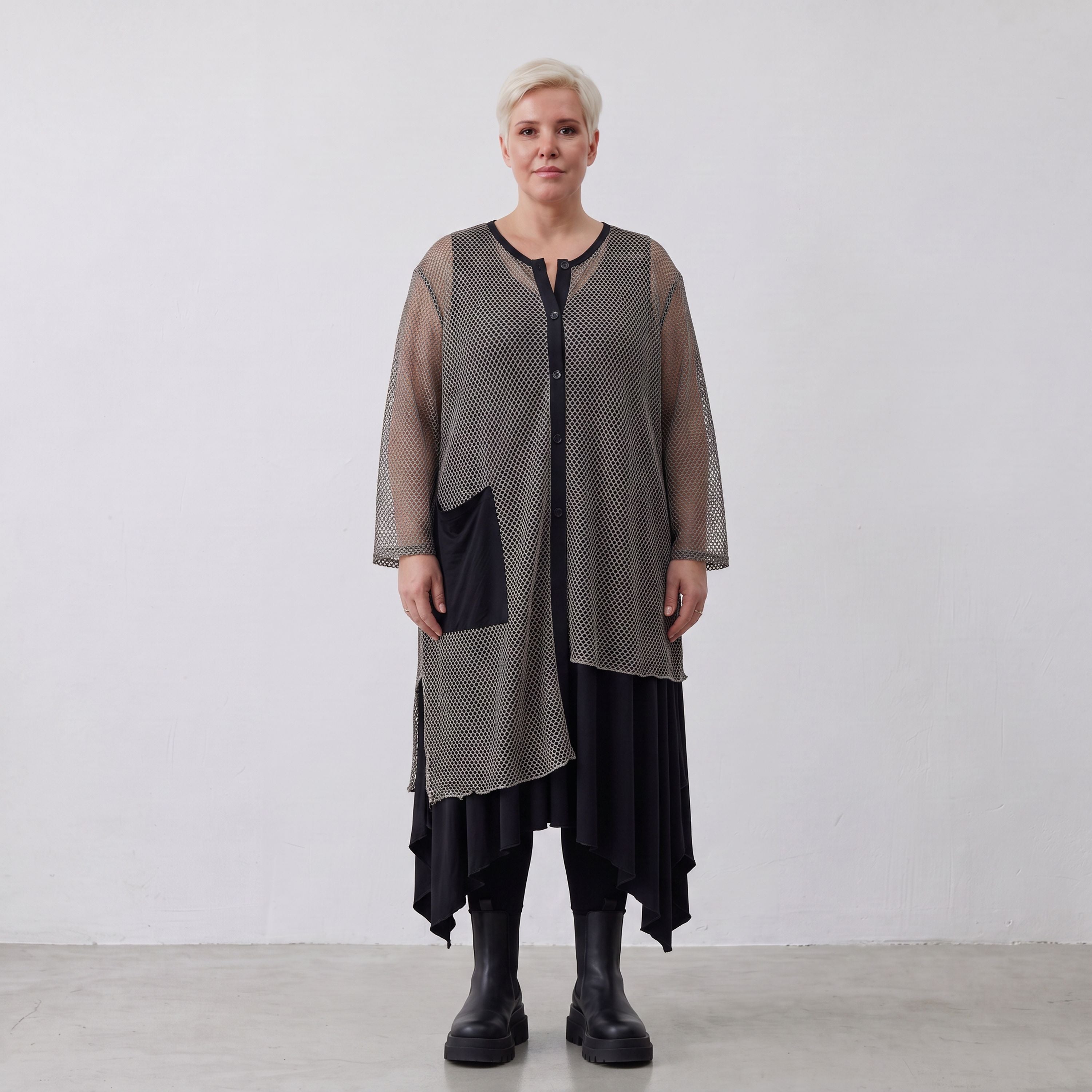 AKH Fashion · Blouse · Marie · 7101 · Taupe/Zwart